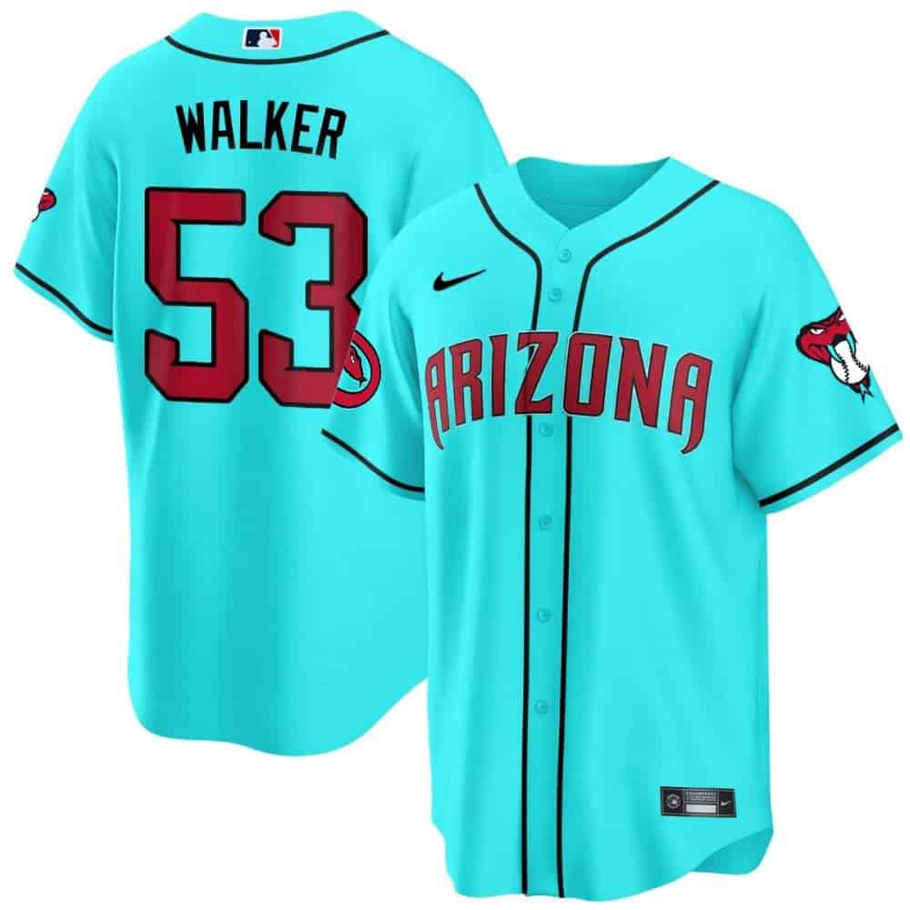 Men Arizona Diamondback #53 Walker Light Blue 2024 Nike Cool Base MLB Jersey style 1->arizona diamondback->MLB Jersey